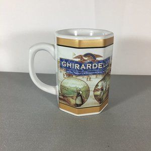 Ghirardelli Chocolate Company Soda Fountain Coffee Mug Cup Ceramic Octagon Shape